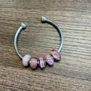 Sterling silver pink cuff